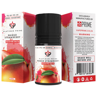 Prime Platinum Salts Mango Strawberry | Nic Salts | 30ml | 50mg