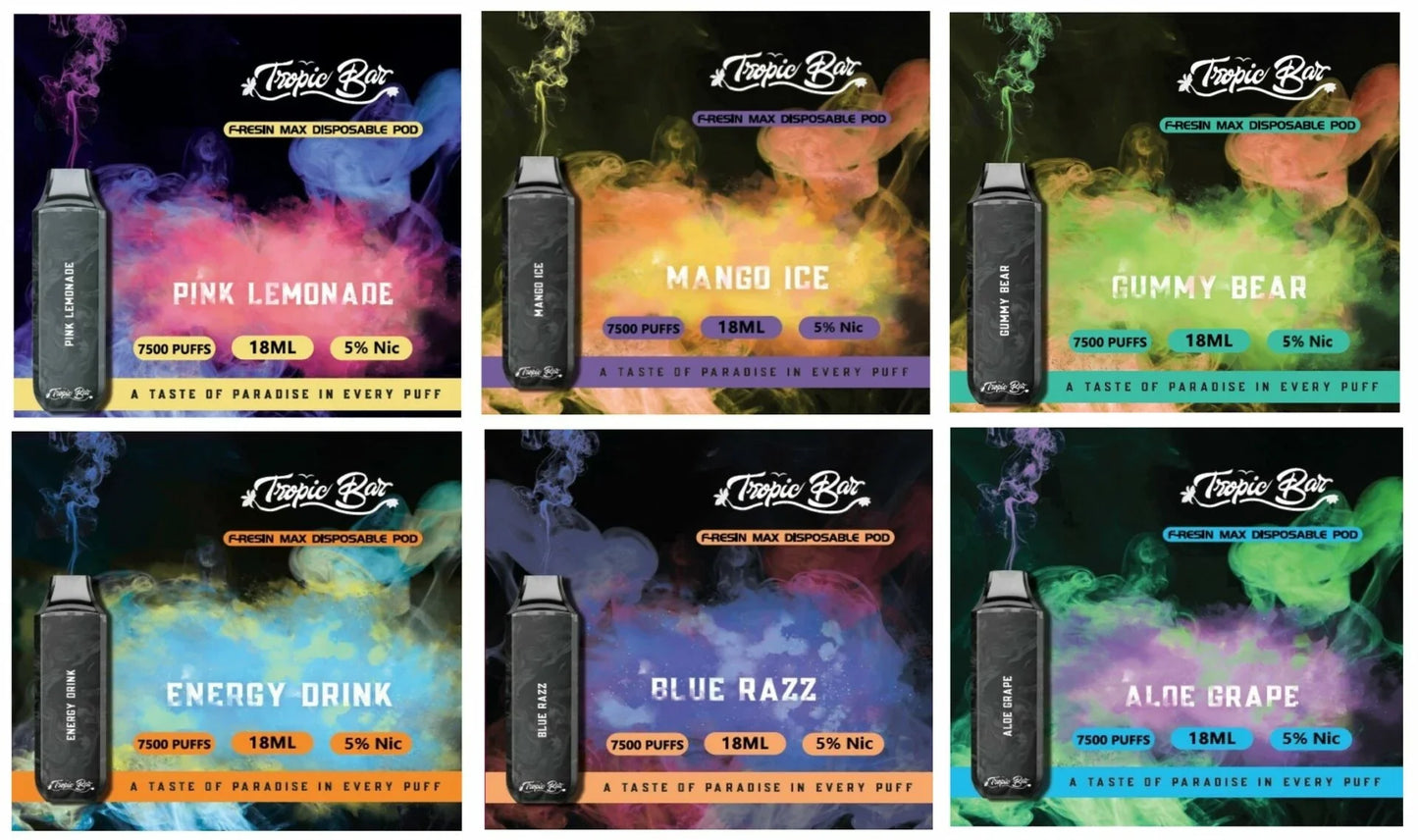 Tropic Bar F-Resin MAX 8000 Puff Disposable | 5% Nic Salt